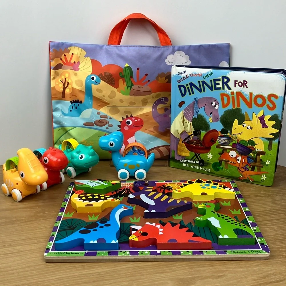 Melissa & Doug Dinosaur Puzzle & Dinosaur Rollers